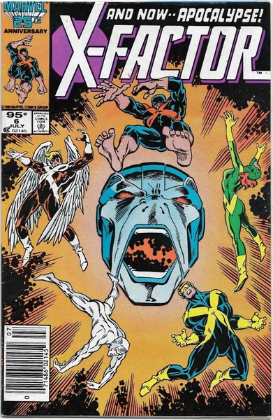 X-Factor #6 cover: 'And now... Apocalypse!' with the giant Apocalypse head