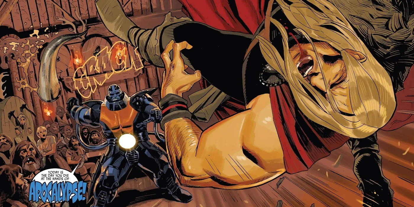 Thor and Apocalypse, comic art of their rivalry