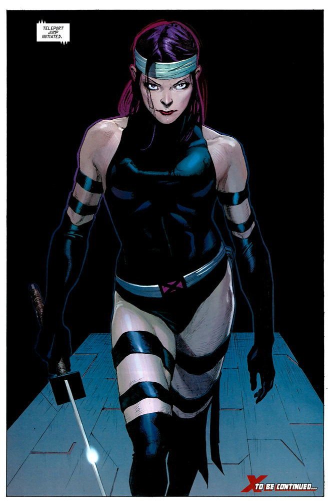Psylocke with her psychic knife, comic art