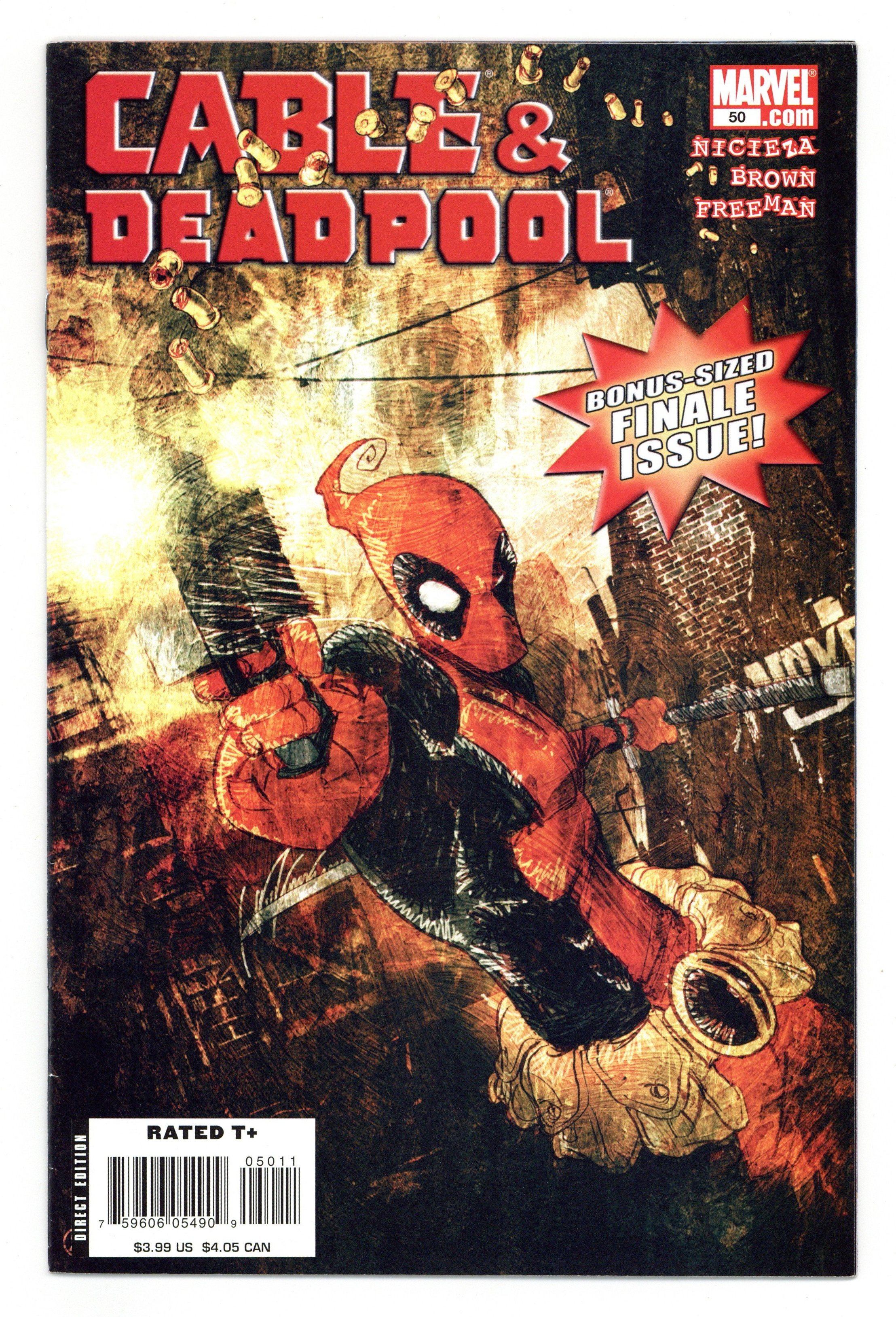 Comic cover art of Cable, the time-travelling soldier, in the Cable and Deadpool era