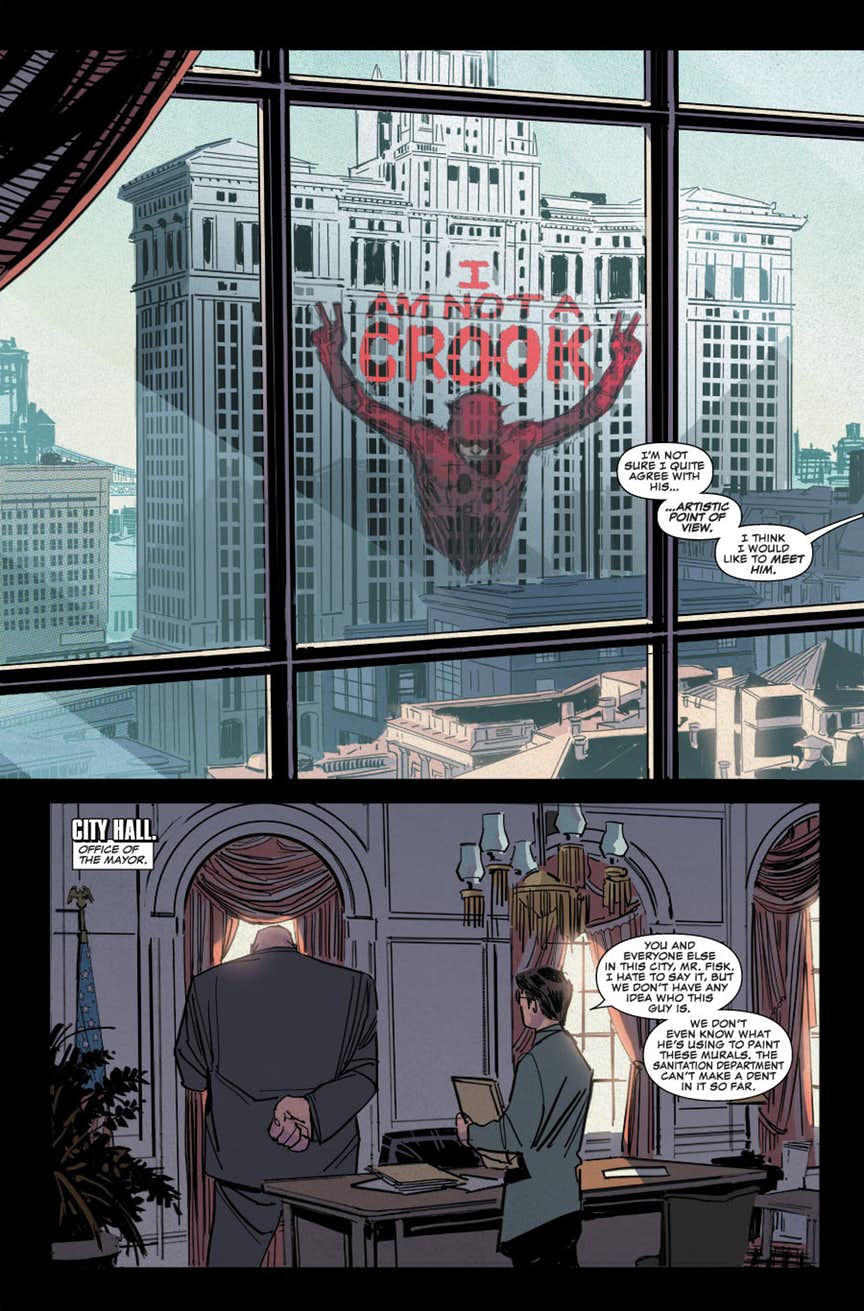 Panel art from Daredevil issue 598, part of the Mayor Fisk storyline