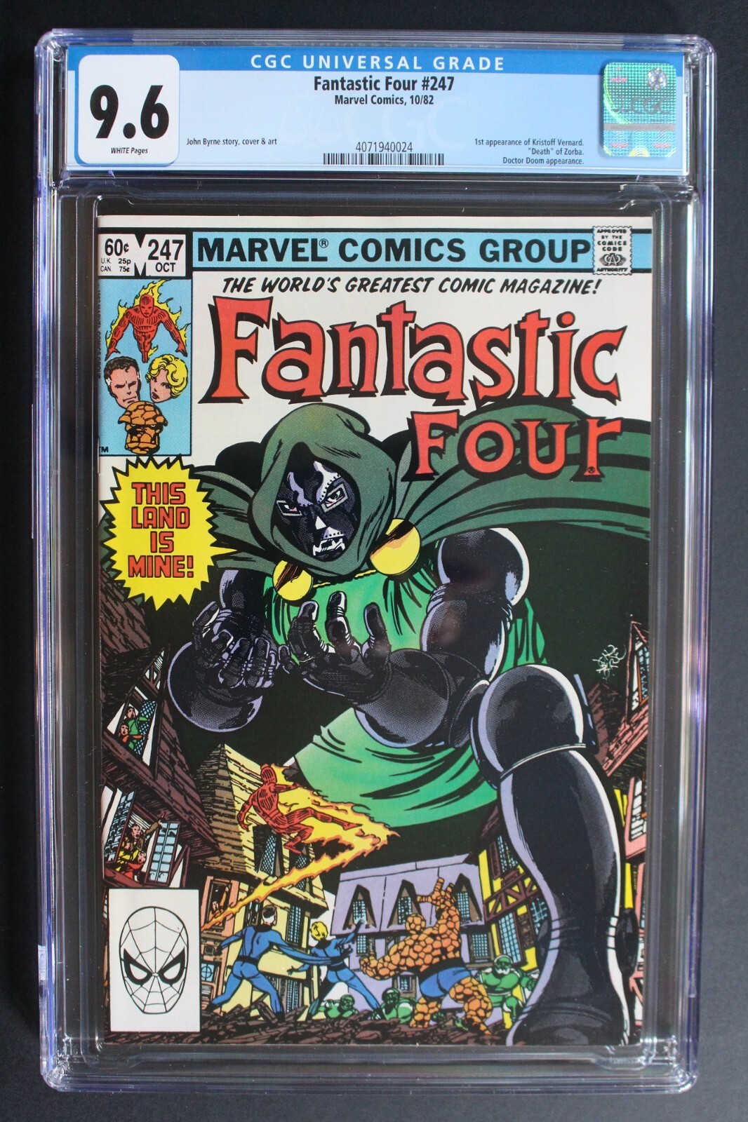 Comic art of Doctor Doom in his armor