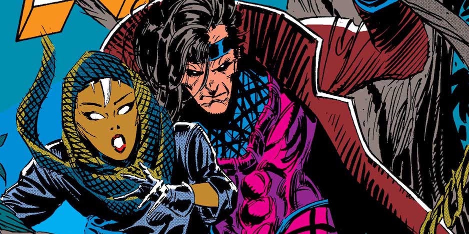 Uncanny X-Men 266 cover art of Gambit with young Storm