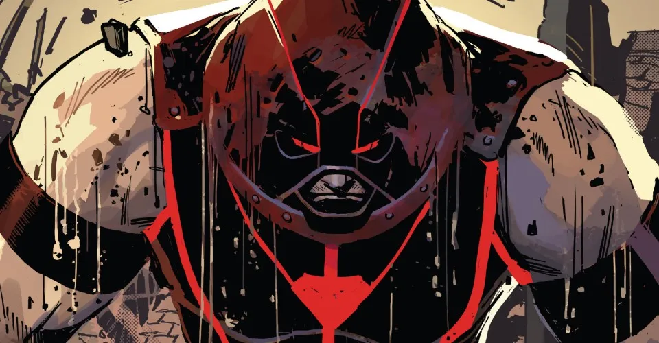 Juggernaut summoning his new armour, comic panel