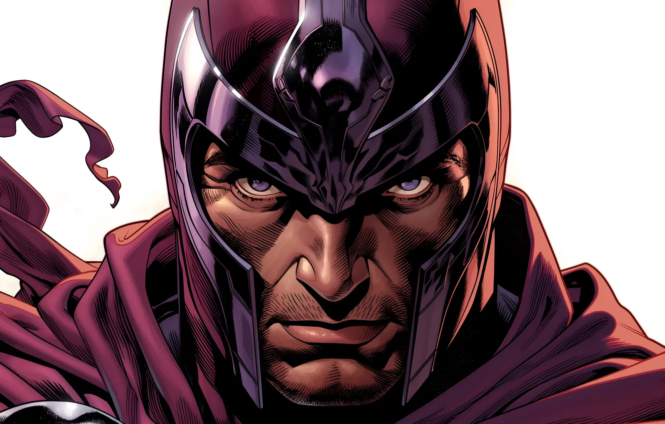 Magneto helmet close-up art
