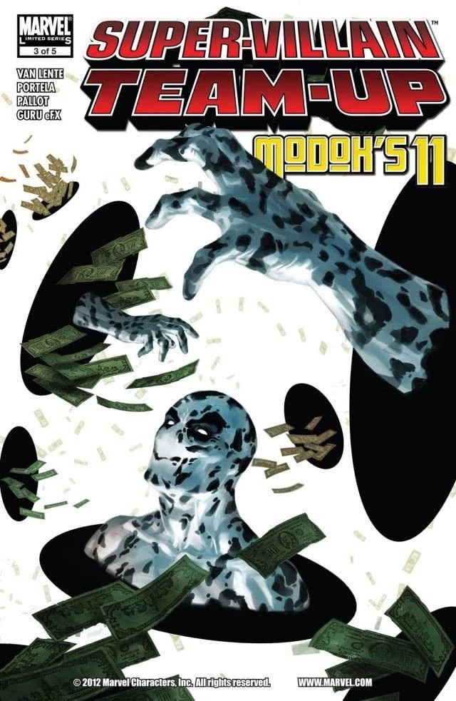 Cover of Super-Villain Team-Up: MODOK's 11 Vol 1 #3, M.O.D.O.K. looming over his villain crew