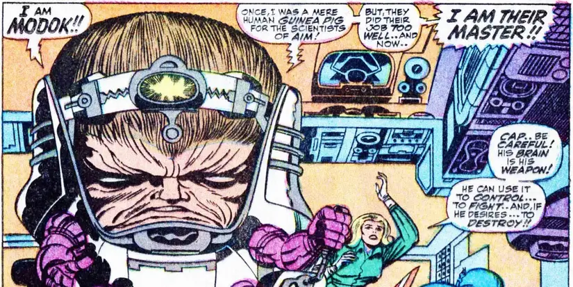 M.O.D.O.K. unleashing a mental blast, comic art