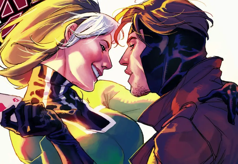 Rogue and Gambit comic art