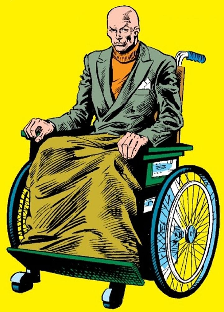 Classic Professor X seated in his wheelchair