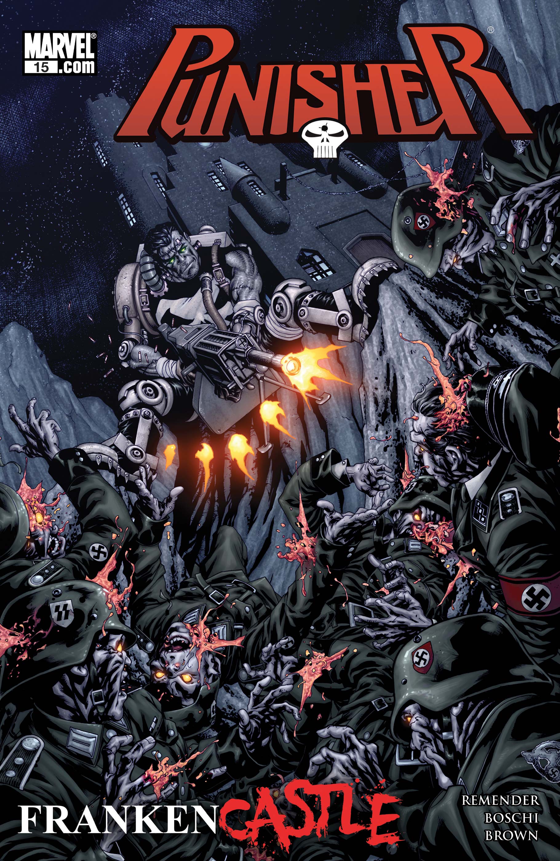 Marvel cover of Punisher issue 15 from the Franken-Castle era showing the stitched Punisher