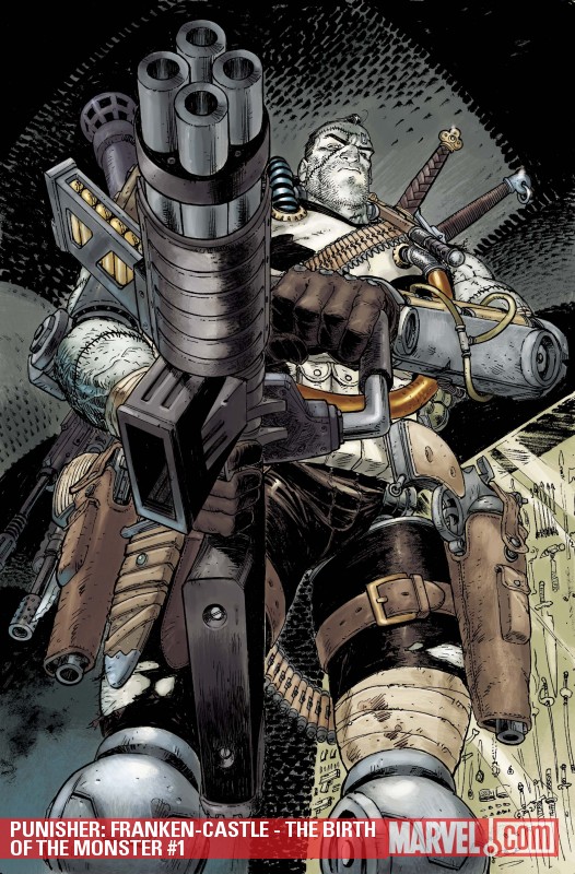 Comic art of the Punisher, Frank Castle with the skull emblem