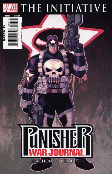 The Punisher in his Captain America-inspired costume, War Journal cover