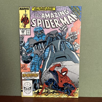 The Amazing Spider-Man #328 cover with a Sentinel looming over Spider-Man