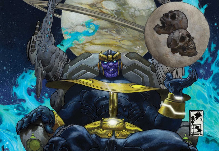 Thanos Rising #2 textless cover art, the young Thanos