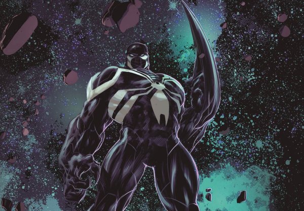 Venom: Space Knight art of the symbiote hero standing in deep space