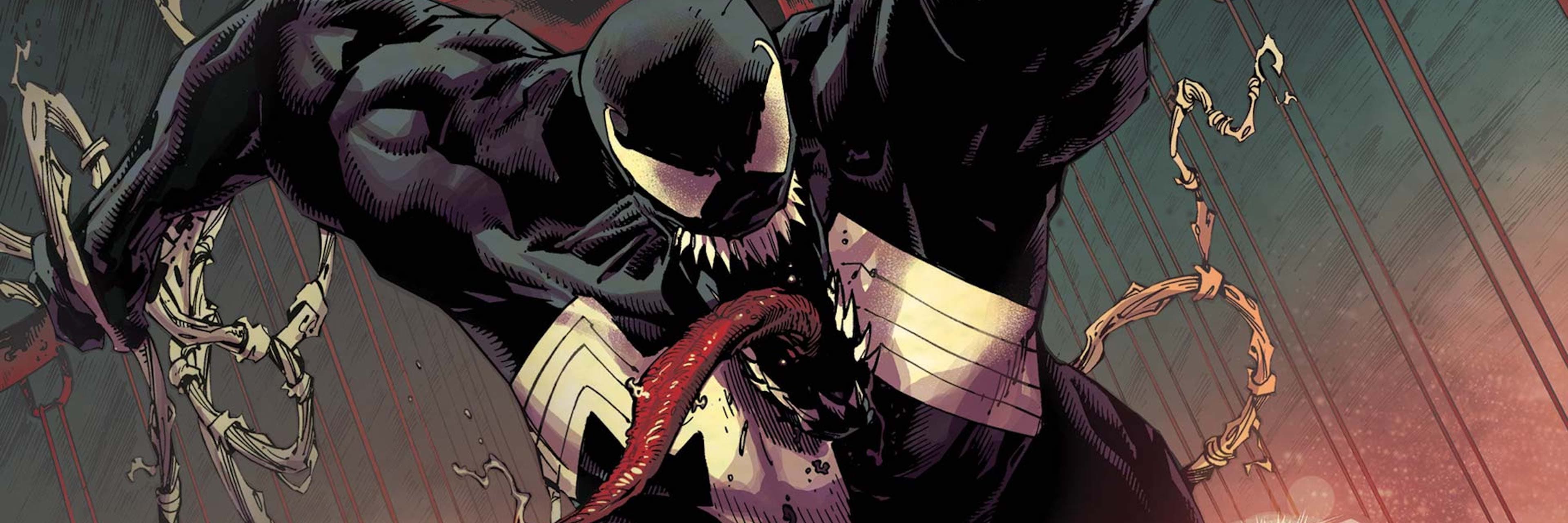 Venom lunging in comic art