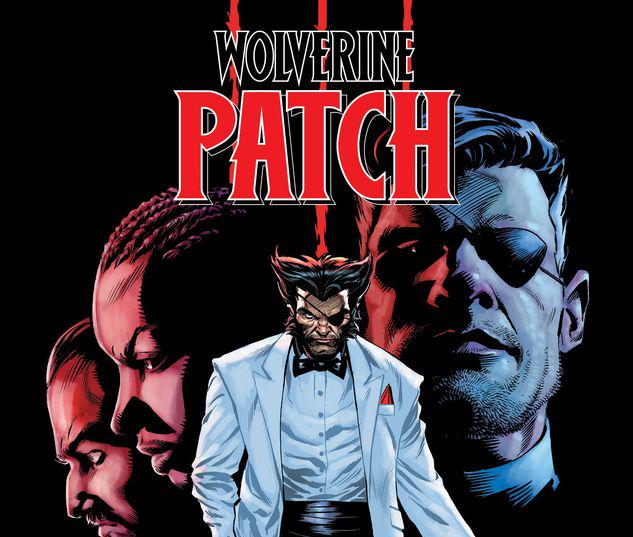 Wolverine: Patch #1 (2022) cover art: Logan as Patch in a white tuxedo and eyepatch, claws out