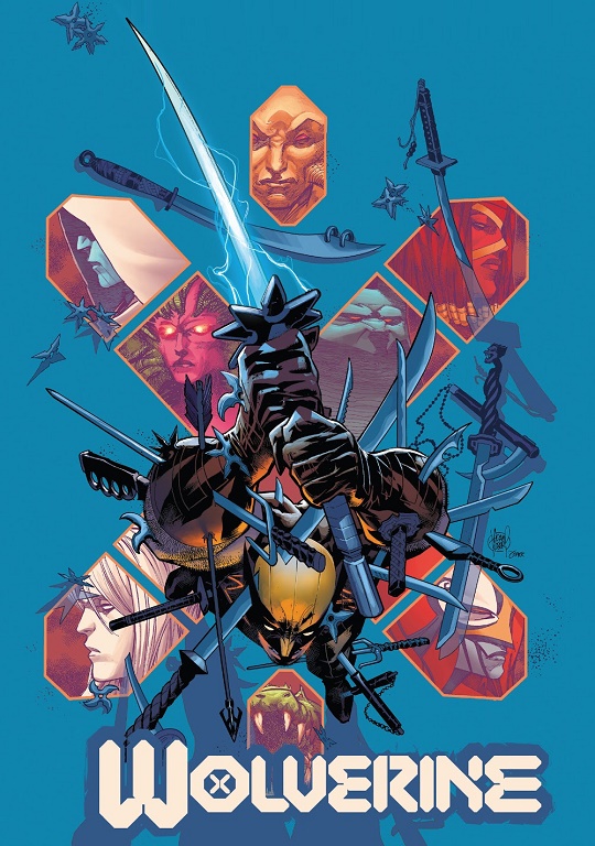 Wolverine holding a katana, comic art